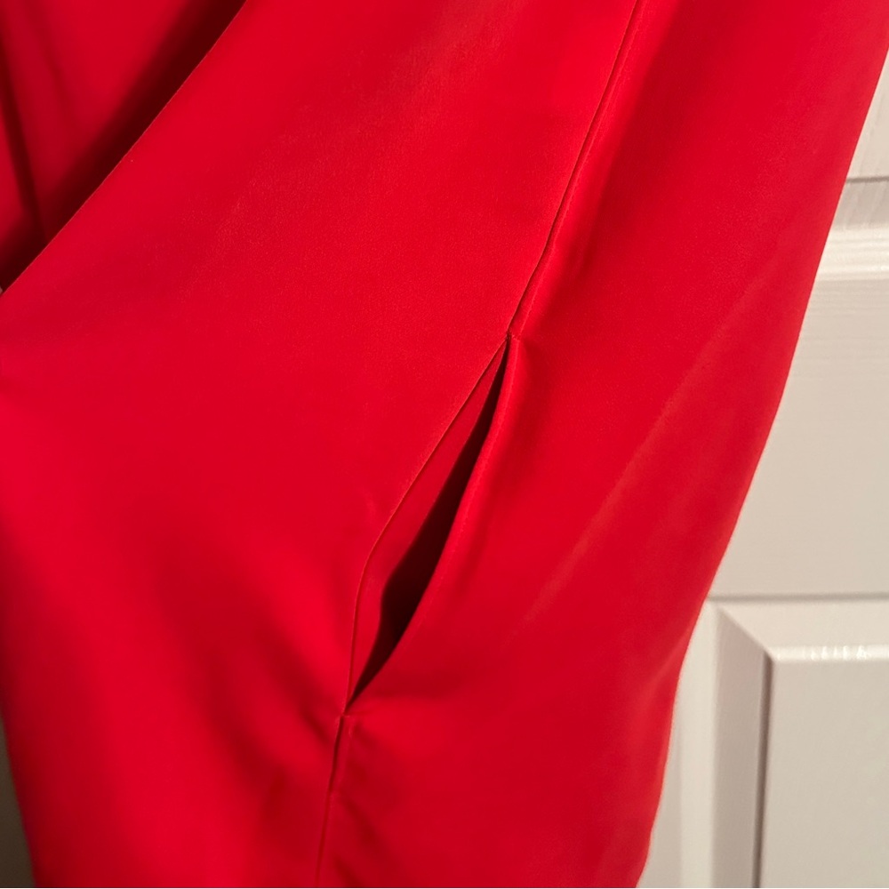 Rachel by Rachel Roy Sleeveless High Low V-Neck Shift Dress, Red, Size M - Picture 5 of 7